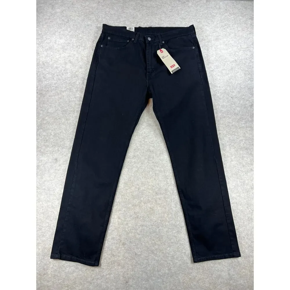 Levi's Men's 505 Regular Stretch Straight Leg Black Jeans Size 36x32 NEW